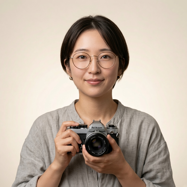 同じ人の、スタジオで撮ったように明るくした写真