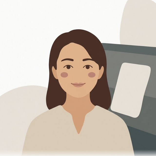 ピアノの前に立つ、教室の先生の似顔絵
